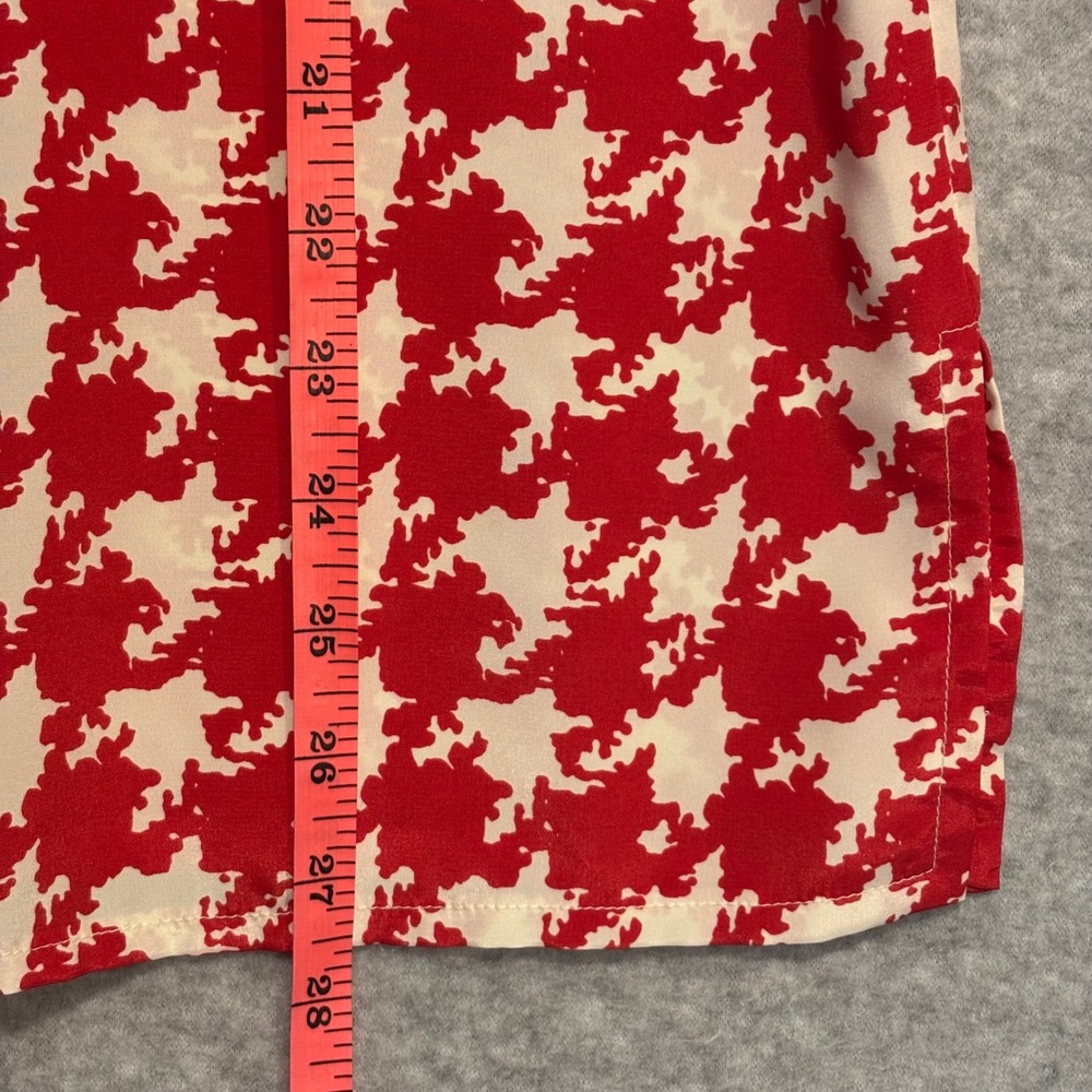Vintage 80s Da-Rue of California Red Houndstooth Blouse Women's 16‎ Button Down - Picture 6 of 7